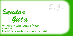 sandor gula business card
